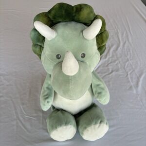 KellyBaby KellyToy Plush Green Dinosaur Triceratops Rattle